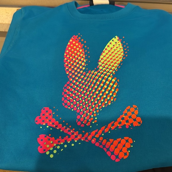 104 Psycho Bunny kids Blue Sweatshirt with Playful Graphic Design size 10/12 M - Picture 9 of 9